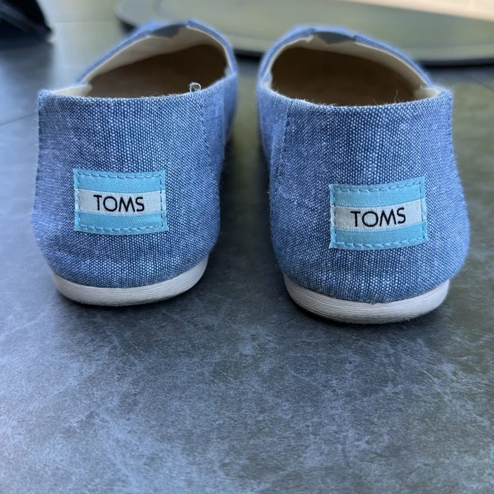 TOMS Blue Slub Chambray Alpargata - Picture 5 of 8
